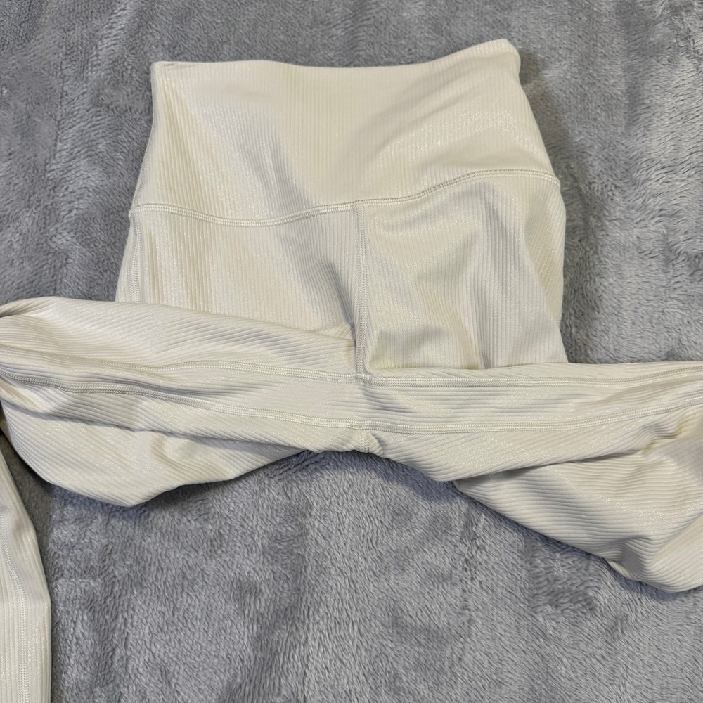 Lululemon Align Ribbed High-Rise Pant 28" Womens 4 Bone White W5GI4S Leggings - Picture 12 of 15